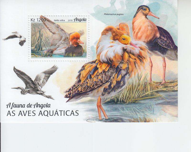 2018 Angola Water Birds SS (Scott NA) MNH