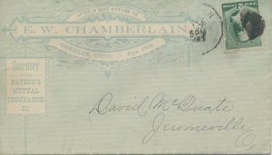 E.W. Chamberlain Oberlin Ohio Patrons Mutual Insurance Advertising cover 1887