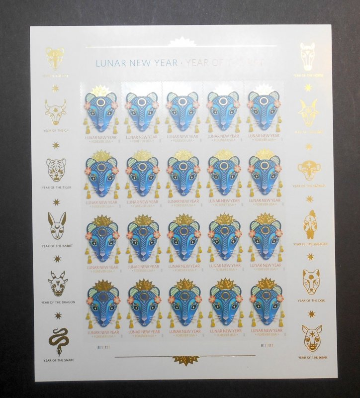 2020 Chinese New Year forever rate Sc 5428 full sheet MNH 20 stamps -Typical