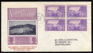 United States First Day Covers #802-45aa, 1937 3c Virigin Islands, Ioor cache...