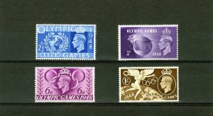 Great Britain 1948 Sc# 271/274 Olympic Games Set (4) MNH