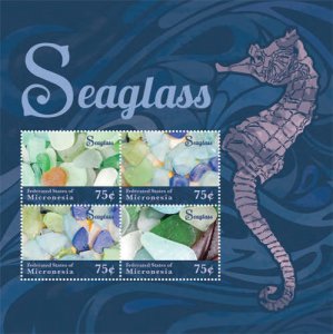 Micronesia 2014 - Seaglass - Sheet of 4 Stamps - Scott #1099 - MNH