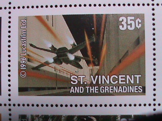 ​ST.VINCENT-1996-SC# 2269a  STARWAR-INSPACE BAR-LUKE-EMPIOR-WING FIGHTER-S/S