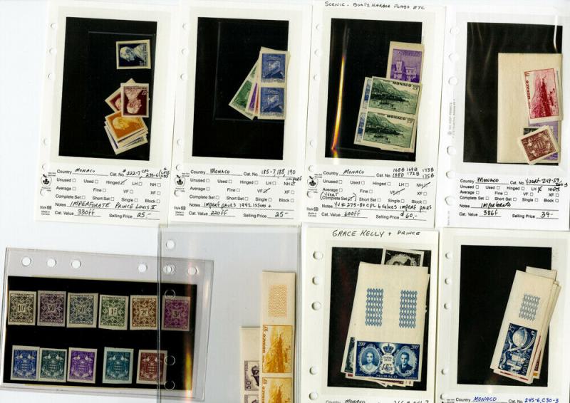 Monaco Stamps Early mint NH Imperf Sets/Singles. Scarce offering