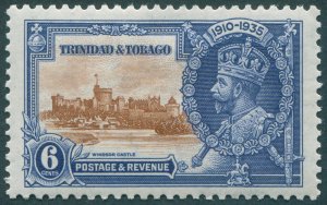 Trinidad & Tobago 1935 6c brown & deep blue Jubilee SG241 unused