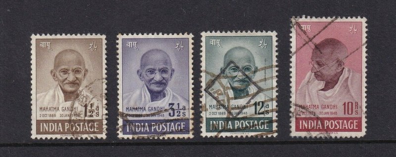 INDIA 1948 GHANDI GEORGE 6TH CROWN ALBUM PAGE USED TO 10 RUPEE'S (12A'S THINNED)