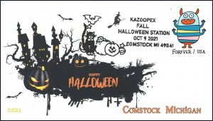 21-264, 2021, Kazoopex, Event Cover, Pictorial Postmark, Halloween, Comstock MI