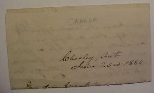 CANADA LETTER CHELSEY 1880