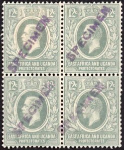 KUT SG48s KGV 12c Slate-Grey opt Specimen locally Block 3 x U/M