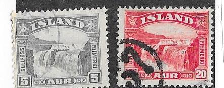 Iceland #170-171  5a gray & 20a red (U) CV $1.35