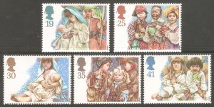 GREAT BRITAIN Sc# 1581 - 1585 MNH FVF Set - 5 Christmas Xmas Children