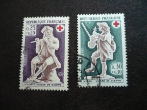 Stamps - France - Scott# B409-B410 - Used Set of 2 Stamps