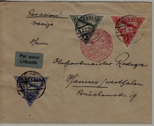 Latvia airmail cover folded 22.8.31 Riga Lidpasts