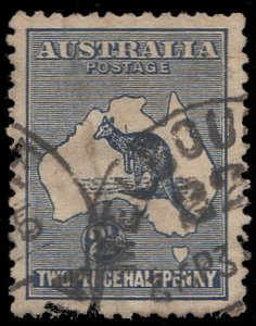 AUSTRALIA Sc. 4 2½p dark blue Kangaroo Wmk. 8 1913 used F+