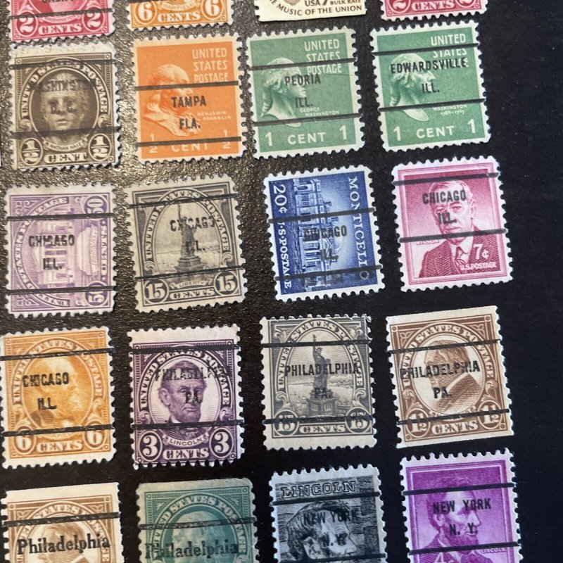 132 All Different Bureau Precancel Stamp Lot Many Different States And Towns 