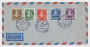 GERMANY BERLIN 9N94-9N98 LUFTHANSA XF CANCELS PERFECT AIRMAIL COVER BELLS 