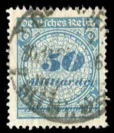 Germany #299 (Mi. 330A) Cat€45, 1923 50mlrd m  blue and deep blue, used, si...