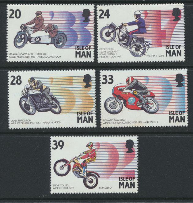 GB SG 567 - 571 SC# 562 - 6  MUH  - Manx Motor Cycling Events