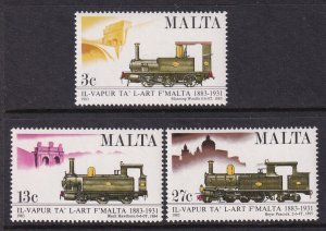 Malta 620-622 Trains MNH VF