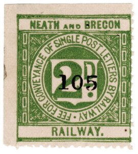 (I.B) Neath & Brecon Railway : Letter Stamp 2d