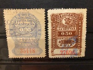 Buenos Aires vintage Revenue stamps Ref 58973