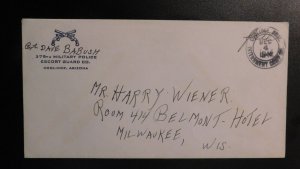 1940s USA Cover Internment Camp Coolidge MA to Milwaukee WI Dave Babush 379 MP C