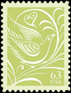 3999 63c Wedding Dove Single cut from sheet