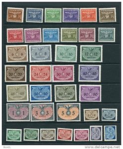 POland Occ/Germany/GG W W II  1940-3  Mi 1-36 MH Complete sets Dienstmarken