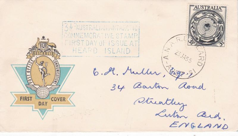 Australian Antarctic Territory 1955 Heard A.N.A.R.E. FDC 