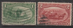 U.S. Scott #285-286 Trans-Mississippi Stamp - Used Set of 2