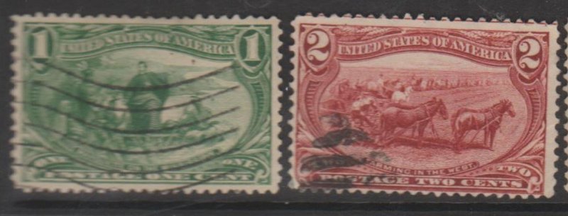 U.S. Scott #285-286 Trans-Mississippi Stamp - Used Set of 2