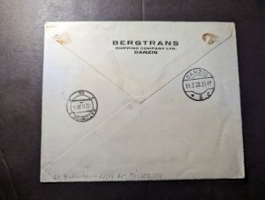 1938 Germany Danzig Airmail Cover to Katowice Poland