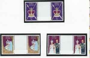 Sierra Leone QEII 25th Coronation ann. pairs  mnh SC 444-446