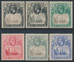 St Helena 1923-36 SG 97, 97h, 98, 99, 100 & 101 ½d, - 3d all Mint