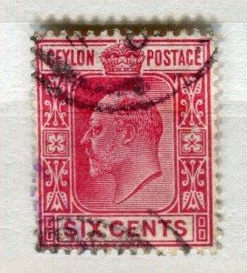 CEYLON; 1904 early Ed VII issue fine used 6c. value