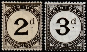 Trinidad & Tobago Scott J2-J3 (1923-25) Mint H VF, CV $21.75 M 