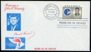 COLOMBIA - SC#C455 John F Kennedy (1963) FDC