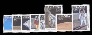 Uganda #693-700 Cat$19.05, 1989 Moon Landing, complete set, never hinged