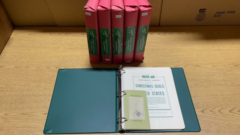 Whiteace 1907-1994 Christmas Seal Stamp Album 3-Ring Binder & Supplement Pages