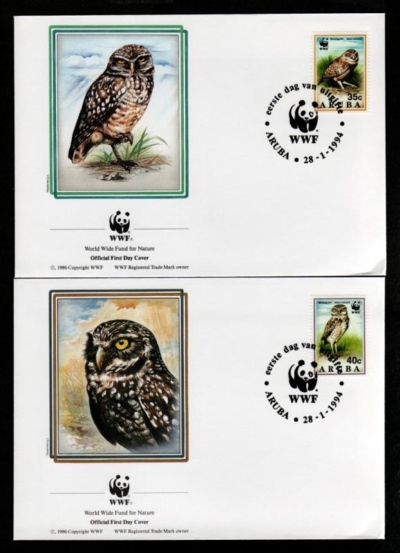 Aruba # 101-104 WWF FDC Set!