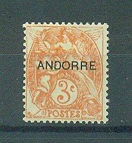 French Andorra sc# 3 mh cat val $1.60