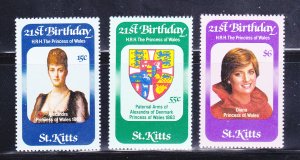 St Kitts 93-95 Set MNH Princess Diana (B)