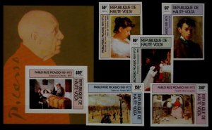 Burkina Faso 372-74/C220-22 MNH imperf. Painting/Picasso