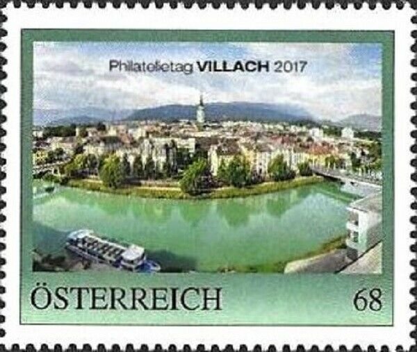 PM Österreich, Philatelietag Villach, Stadtansicht, Boote, Nr. 8124884 ** SCHÖN!