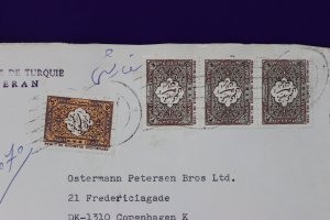 Iran airmail cover to Denmark Ambassador diplomatic sc#2033 2034 pair strip