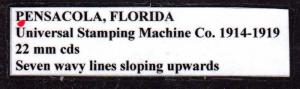 $Florida Machine Cancel Cover, Pensacola, 12/7/1916, 7 wavy lines slope down