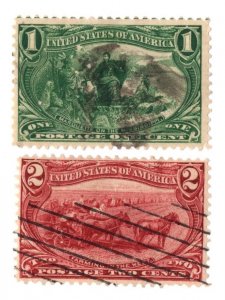 United States Scott #285,286 USED NG PH Strong color, great stamp!