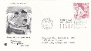 1999, Polio Vaccine Developed-1950's, PCS, FDC (E11264)