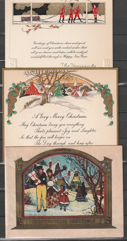 Six Old Christmas Cards    Very colorful