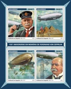 MOZAMBIQUE 2017 SHEET VON ZEPPELIN ZEPPELINS